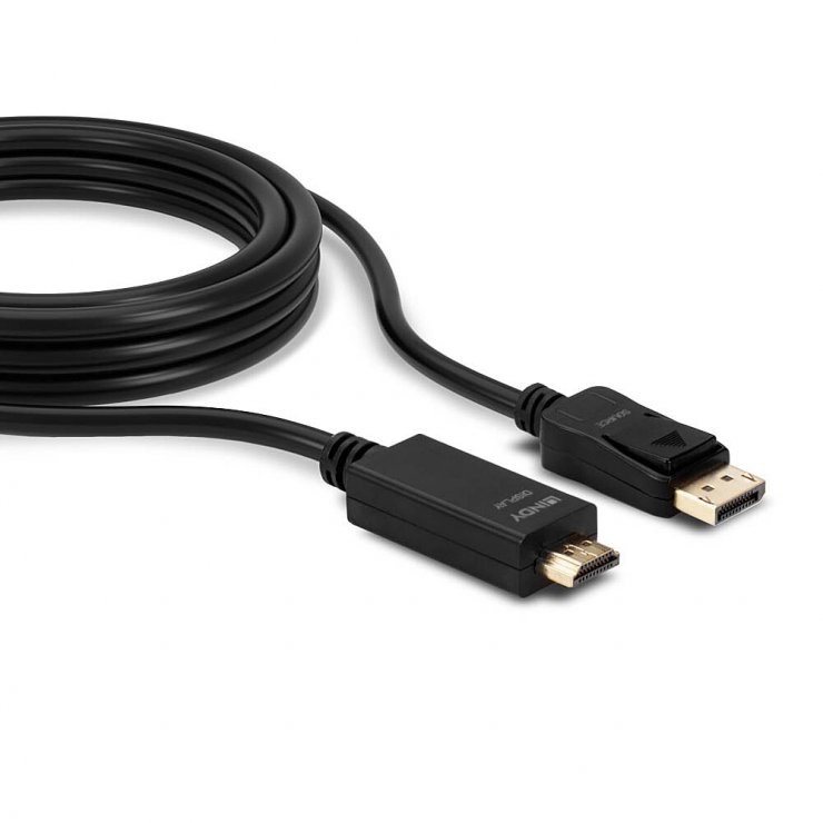 Imagine Cablu Displayport la HDMI 4K30Hz 2m T-T Negru, Lindy L36922